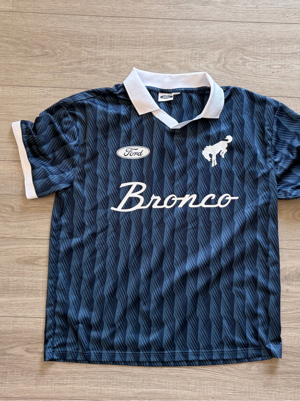 Ford Bronco Navy Boxy Soccer Jersey L/G Retro Racing Football Shirt